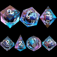 Donjons actifs Dragons RPG Set Liquid Core Jeu de table Résine polyédrique Longan Dés carrés Plastique Métal Acrylique Conseil de pierres précieuses