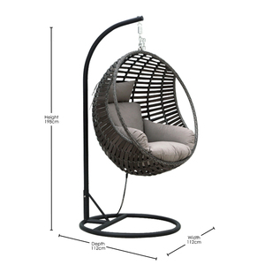 OSMEN <span class=keywords><strong>Charlotte</strong></span> Chaise balançoire suspendue en osier pour le patio Utilisation confortable avec un design élégant - Product Image 4