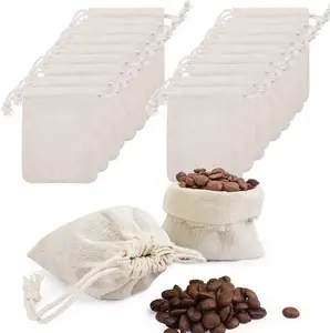 Bolsa de café de algodón orgánico para fermentación en frío, filtro de café reutilizable con cordón, cafetera de té y café fría, bolsa de algodón de muselina