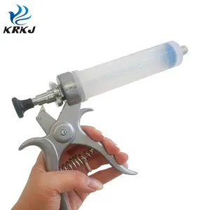 KD115C 50 cc vet pistol grip automatic vaccine continuous syringes for cattle with aluminum alloy handle