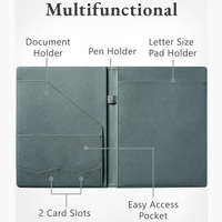 Portafolio BCSI de Venta Caliente OEM, Carpeta de Piel Sintética para Entrevistas y Currículums con Organizador de Documentos y Tarjetero