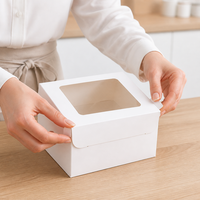 Boîtes à cupcakes blanches avec fenêtre, logo personnalisé, emballage de boulangerie de luxe, boîte en papier écologique, boîtes à gâteaux pour muffins, beignets, pâtisseries