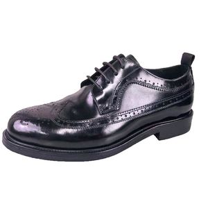Handcrafted Custom-Made Brogue Leather Shoes <b>for</b> <b>Men</b> Genuine Leather Leather Outsole Business Casual Plus Sizes Wedding-Ready - Product Image 3
