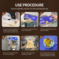 Machine à glaces italiennes, sorbetière artisanale 5 programmes, en acier inoxydable, pour milkshakes et crèmes glacées, modèle USA Stock