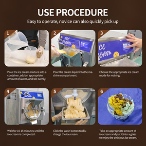 미국 주식 5 프로그램 장인 밀크 쉐이크/커스터드 메이커 배치 냉동고 젤라토 이탈리아 물 아이스크림 기계 스테인레스 - Product Image 4