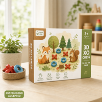Maßgefertigte Tic Tac Toe Spielbox Flach Faltbar mit Scharnierdeckel Brettspiel-Verpackung OEM Direktvertrieb