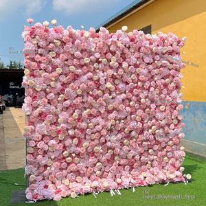 Fs-Bruiloft Bloemenmuur 8*8 Ft 5d Roze Roos Bloemenmuur Achtergrond Voor Bruiloft Decor - Product Image 2