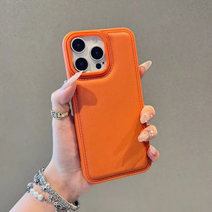 Coque de protection antichoc en TPU effet cuir litchi mat couleur bonbon de luxe pour iPhone 17 Air 15 14 13 12 11 Pro Max 16 Plus 17 Pro - Product Image 4