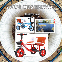Sepeda Roda Tiga Murah Harga Pabrik Dua Kursi untuk Anak Kembar, Sepeda Roda Tiga untuk Anak-Anak, Sepeda Roda Tiga untuk Dua Bayi