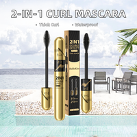 Mascara professionnel 4D double tête, cosmétiques liquides imperméables, avec un effet volumateur et recourbant naturel, 2 en 1 pour la base de mascara