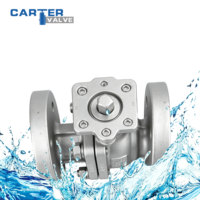 Válvula de bola con brida DIN Carter OEM de acero al carbono WCB, accionamiento eléctrico, asiento metálico, para vapor y gas a alta temperatura, paso completo PN40