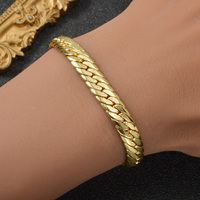 Pulsera de Cadena Plana Texturizada en Tono Dorado 750 de Italia, Pulsera de Eslabones Cubanos Mate Cepillado para Hombre y Mujer, Ideal para Uso Diario y de Negocios