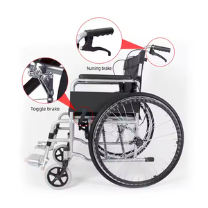 Fauteuil roulant manuel pliable portable pour personnes âgées handicapées avec dossier, équipement <span class=keywords><strong>de</strong></span> réadaptation - Product Image 5