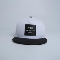 Grosir Oem Odm topi bisbol olahraga pinggiran datar Logo bordir 3D tidak terstruktur polos 5 Panel kustom topi Snapback untuk dewasa