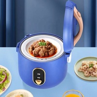 Mini cuiseur à riz bleu avec poignée et cuiseur vapeur, pot antiadhésif, maintien au chaud à un bouton, vente en gros usine OEM