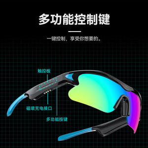Net Today Smart Glasses Black Blue 45g Wireless For Driving Cycling Music Calling With Chip Jerry Protocol 5.2 - Product Image 3