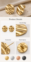 Boucles d'oreilles pendantes personnalisées en or ondulé, géométriques et tendance, pour femme, bijoux de fête
