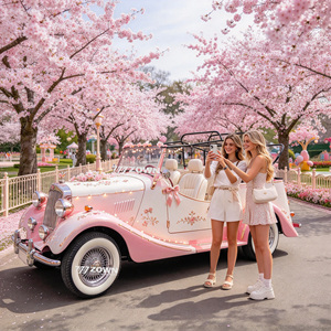 ZOWN Light Weight <b>Mini</b> Retro Sightseeing Car Flexible Steering for Small Scenic Area and Pedestrian Street Shuttle - Product Image 1