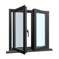Fenêtre à battant horizontale moderne en alliage d'aluminium pour villa, école, hôtel, chambre à coucher, avec verre trempé, résistante aux ouragans et insonorisée, pour le marché américain