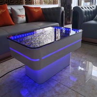 Table KTV en acier inoxydable au design contemporain à effet miroir à LED de luxe Table de bar lumineuse pour boîte de nuit Salle de karaoké