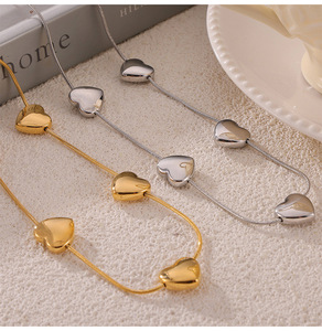 Set di gioielli di moda <span class=keywords><strong>bracciale</strong></span> collana cuore miglior regalo per la <span class=keywords><strong>festa</strong></span> della <span class=keywords><strong>mamma</strong></span> acciaio inossidabile 18K PVD vera tecnologia placcatura in oro - Product Image 4