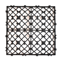 Dalles de terrasse en WPC modernes et durables, à emboîtement, avec sous-couche en grille plastique, finition mate, 300x300 mm, pour hôtel, appartement, extérieur/intérieur