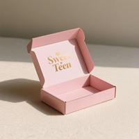 Emballage cadeau en carton ondulé recyclable à faible quantité minimale de commande logo rose pour chaussures boîte à vêtements enveloppe postale en papier boîtes d'expédition pour petites entreprises