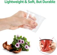 Pots de pépinière en PET transparent renforcé P474 Bluepro, 36 paquets, 3,5/4/5/6/6,5 pouces, avec trous de drainage, pots en plastique pour plantes, semis