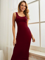 Vestidos de Diseñador de Moda para Mujer Vestido Largo Casual Estilo Vendaje Envolvente sin Mangas y con Espalda Descubierta de Color Sólido