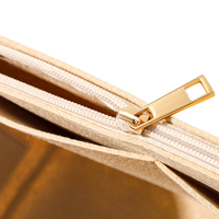 Pochette de maquillage carrée classique en feutre beige, sac de voyage, organiseur de toilette, pochette de rangement, capacité 200 ml, pliable, ensemble pour salon