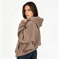Hoodie décontracté pour femme, confortable, pour le sport et le quotidien, en molleton bouclette 400 GSM, personnalisable, style streetwear, vente en gros
