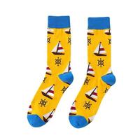 Vente en gros Chaussettes en coton unisexes à motif d'espace amusant pour hommes Style d'affaires décontracté en nylon de haute qualité avec logo sur le corps pour l'été