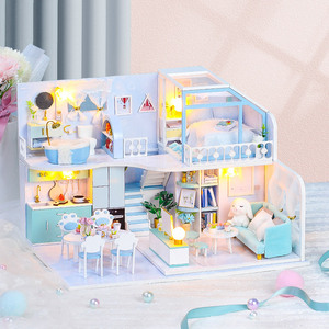Casa <span class=keywords><strong>de</strong></span> <span class=keywords><strong>Madera</strong></span> DIY Blue Mist, Modelo Hecho a Mano, Juguete <span class=keywords><strong>de</strong></span> Arte <span class=keywords><strong>para</strong></span> Armar, Regalo <span class=keywords><strong>de</strong></span> Cumpleaños <span class=keywords><strong>para</strong></span> Niñas <span class=keywords><strong>de</strong></span> 14 Años y Empaque en Caja <span class=keywords><strong>de</strong></span> Color - Product Image 6