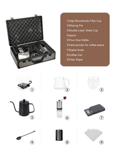 Ensemble de <span class=keywords><strong>café</strong></span> de voyage haut de gamme - Thermos <span class=keywords><strong>à</strong></span> double paroi en acier inoxydable, isolation thermique chaude/froide pendant 24 heures, portable pour le camping et la cuisine - Product Image 2