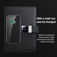 Gran oferta, cuaderno A5, diario, logotipo de marca personalizado, agenda, Banco de energía, Bloc de notas con bloqueo de huellas dactilares y cargador de cable USB