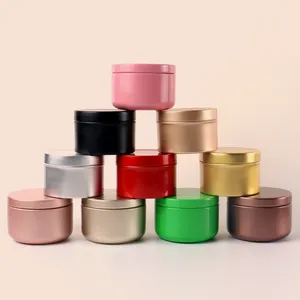 High Class 50ml Aluminum Tins Metal White Black Empty Pink Amber Tea Coffee Powder Pot 50g Candle Cans