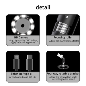Microscopio Portátil Dearsee 50X-1600x, <span class=keywords><strong>Lupa</strong></span> de Inspección Electrónica para Android IOS, Microscopio Digital de 1920p - Product Image 5