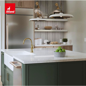 Allandgroup Armadietto da Cucina Personalizzato in Impiallacciatura di Acero e Mandorla, Verniciato Verde Salvia e Verde Harbor, <span class=keywords><strong>con</strong></span> Pannello a Doghe - Product Image 4