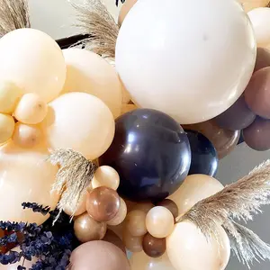 127pcs Coffee Brown Balloons Arch Kit Skin Color Latex Garland Balloon Baby Shower Supplies Backdrop Wedding Party Decor