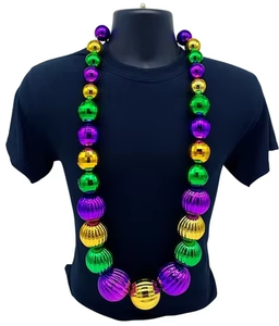 Bán buôn Jumbo Mardi Gras hạt màu tím màu xanh lá cây vàng bí ngô Disco hạt cho lễ hội trang trí - Product Image 3