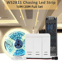 Bande LED à effet d'eau courante DC24V 2835, 8mm, 120 LED/m, WS2811, ruban LED à effet de poursuite pour la décoration de pièce