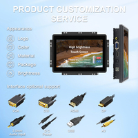 Taille personnalisée 15 pouces 15.6 pouces 17 pouces 19 pouces 21 pouces écran haute luminosité moniteur à écran tactile capacitif industriel