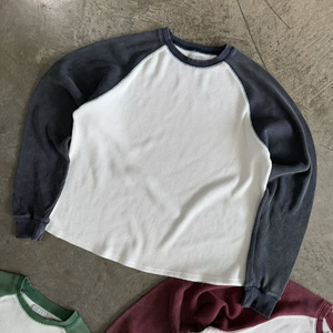 New Arrival Unisex Oversized T-<b>shirts</b> Custom logo Tee Men <b>Waffle</b> Long Sleeve Thermal <b>Shirt</b> - Product Image 3