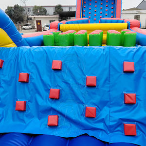 Parcours d'obstacles gonflable géant commercial avec toboggan et mur d'escalade pour parc d'attractions et jeux de défi - Product Image 3