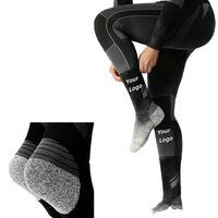 Chaussettes en laine mérinos mélangée tricotées, anti-transpiration, avec soutien de la voûte plantaire et bout sans couture, idéales pour le ski, l'été, les activités de plein air et le quotidien.