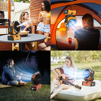 Nouveau Ventilateur de Table et Bureau Rechargeable pour Camping et Extérieur, 30000 mAh, avec Lampe LED, Fonction Batterie Externe et Brumisation Rafraîchissante