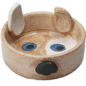 Newly Design Novelty Cute Dog Shape Ceramic Pet Bowl