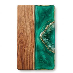 Planche à découper ronde en bois d'acacia, épaisseur 1,5 cm, bloc de découpe décoratif pour la cuisine - Product Image 1