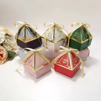 Boîte à dragées personnalisée en forme de pagode avec ruban, boîte cadeau pour bonbons et chocolats, pour décorations de fête