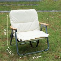 Canapé de camping pliable double pour 2 personnes, banc de plage portable pour loisirs en plein air avec coussins rembourrés matelassés et accoudoirs en bois